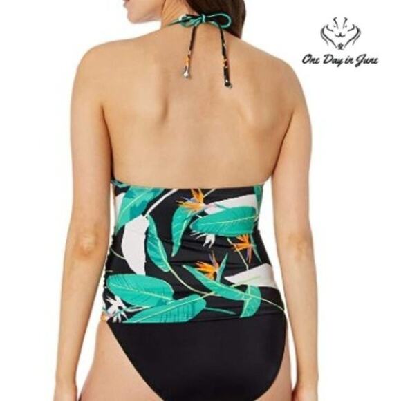 Coastal Blue Convertible Halter Neck Tankini Top Size XS - Picture 2 of 3